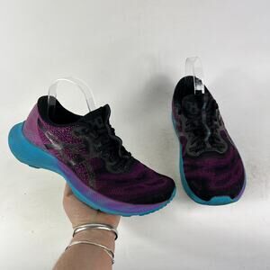 Asics Gel Nimbus Lite 2 women's size 9 black purple teal athletic running shoes